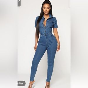 Fashion Nova Denim Jumpsuit
